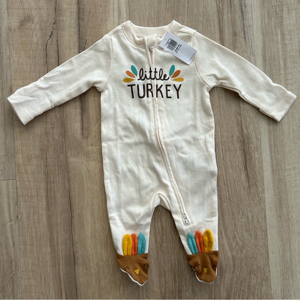 NWT Old Navy Newborn Onesie Little Turkey Thanksgiving